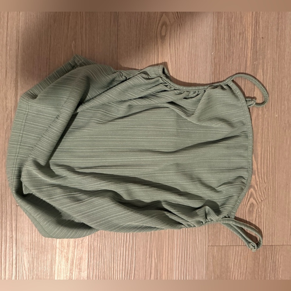 Cider Sage Green Ribbed Drawstring Lounge Pants | Ribbed Tank Set - Picture 3 of 5